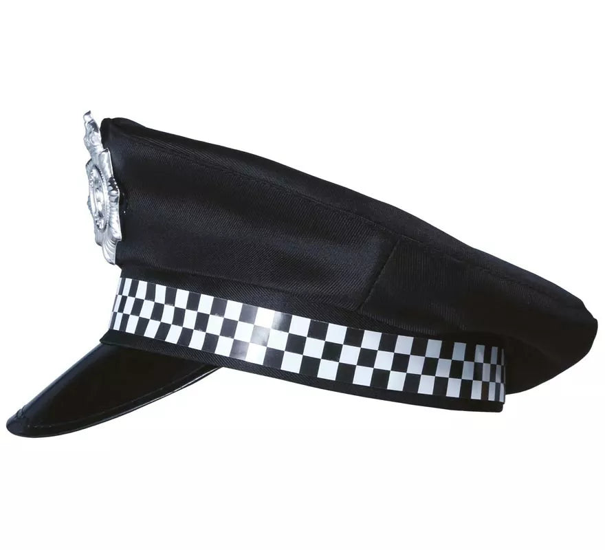 Gorro Policía con placa plateada