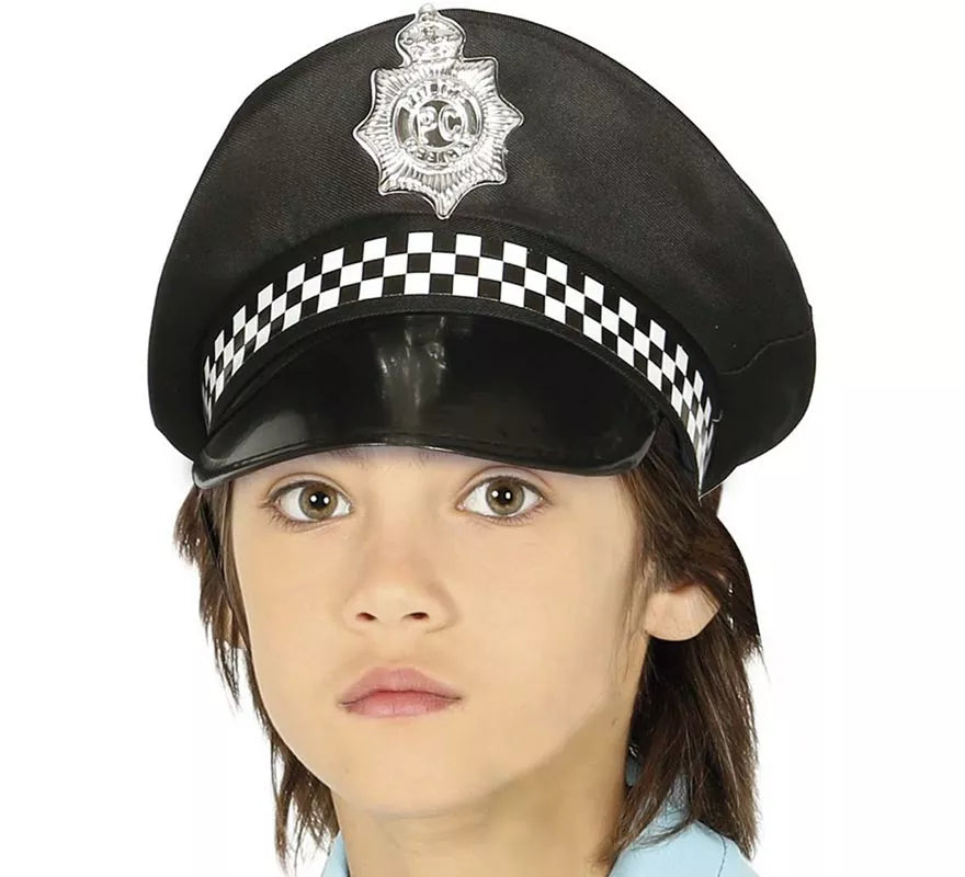 Translation missing: en.Gorro Policía con placa plateada