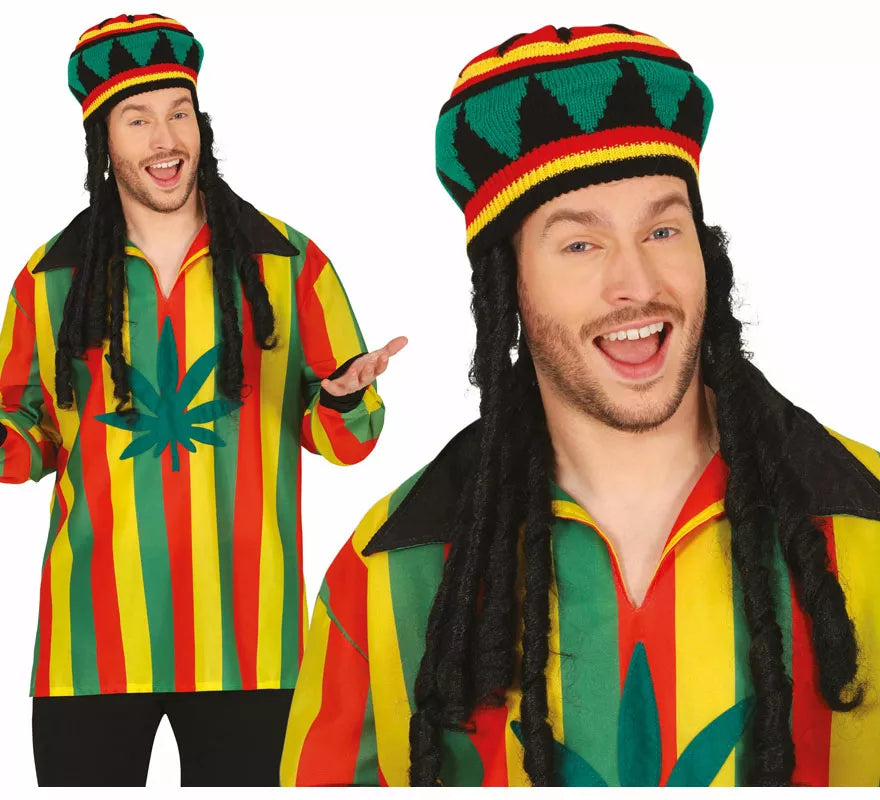 Gorro Rasta con pelo clásico adulto