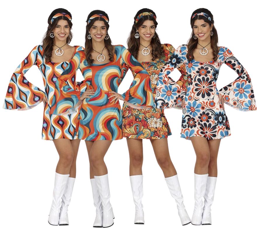 Group with hippie dresses