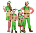 Grupo de elfos navideños a rayas