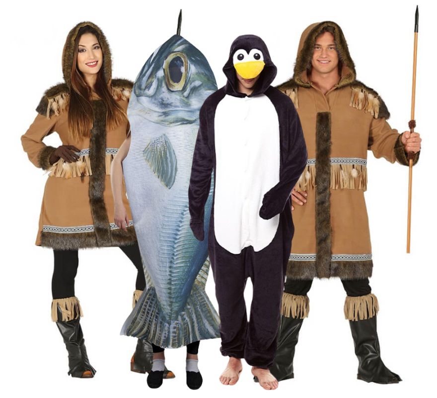 Group of hunting Eskimos