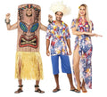 Grupo de Hawaianos con Tótem Tiki