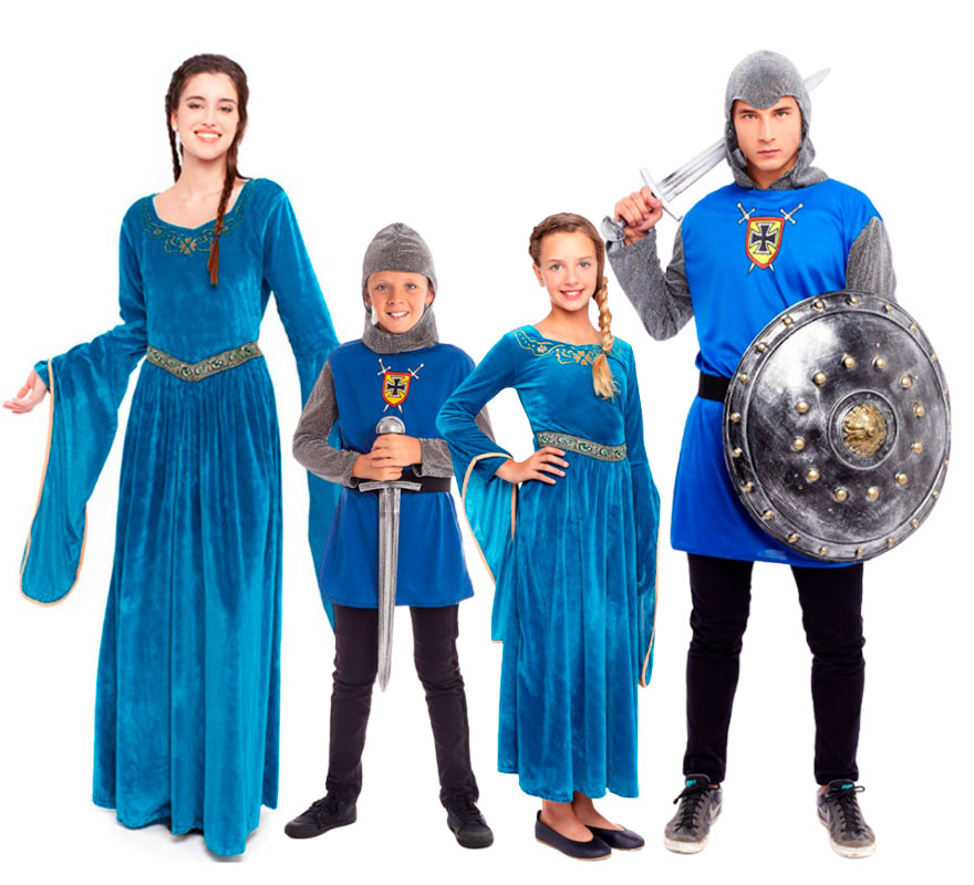 Group of blue medieval