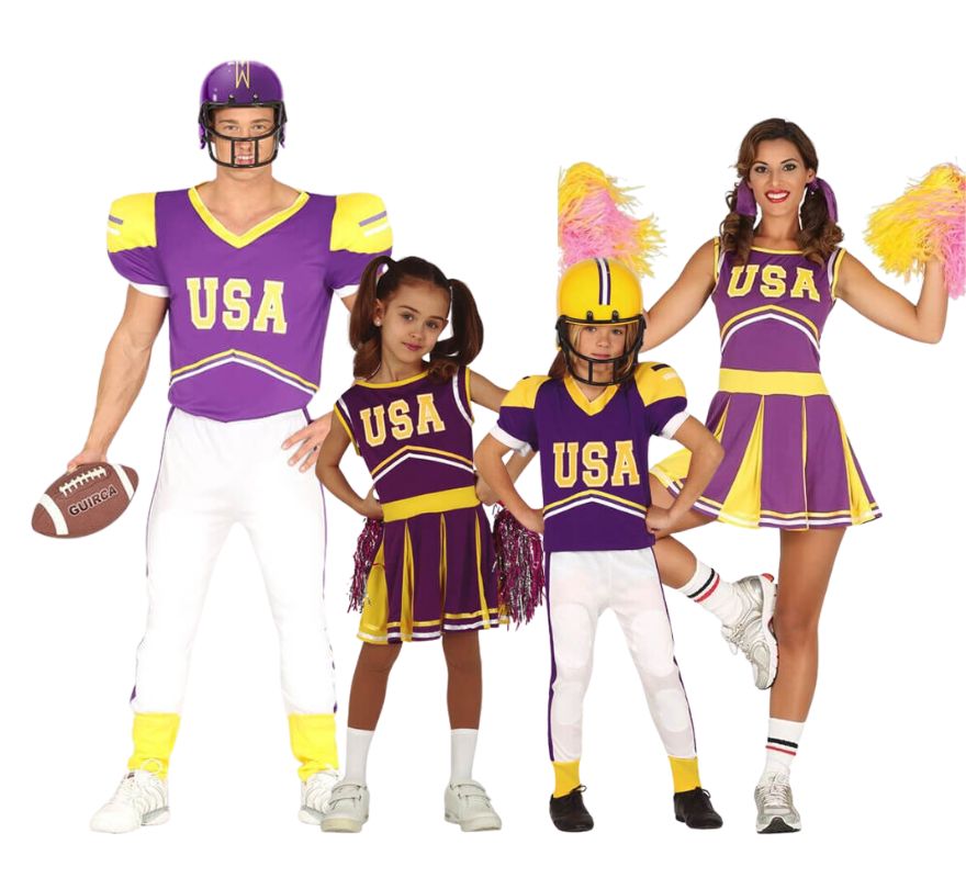Translation missing: en.Grupo de Quarterback y Animadoras color morado