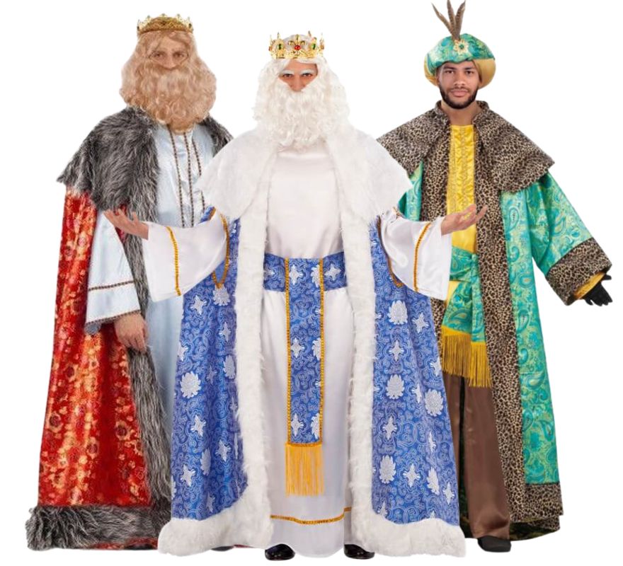 Three Wise Men group in brocade