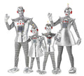 Grupo de robots plateados