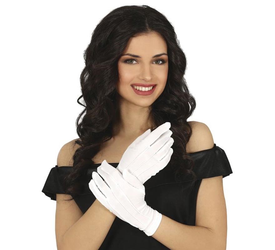 Guante blanco con Botón adulto de 24 cm