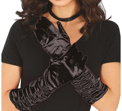Guantes arrugados negros