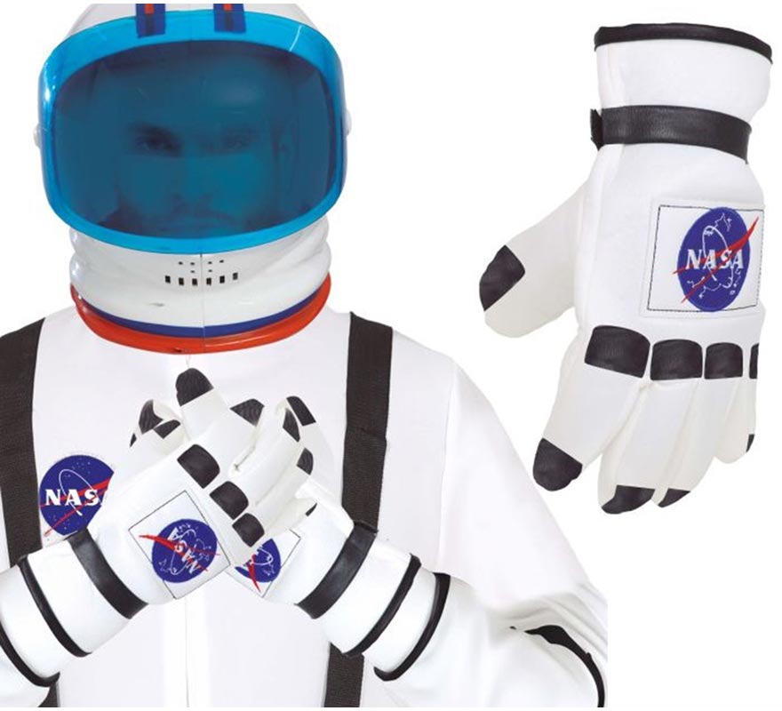 Guantes Astronauta blanco y negro Adulto