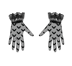 Black Openwork Bat Gloves 22cm