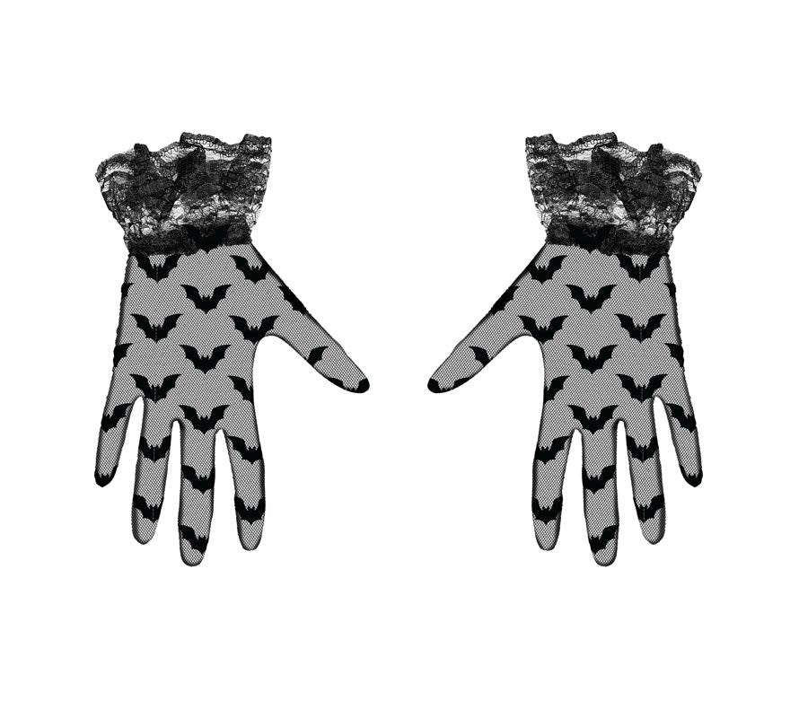 Translation missing: en.Guantes Calados negros de Murciélagos de 22 cm