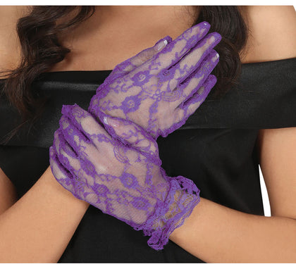 Guantes Calados Lila de 22 cm