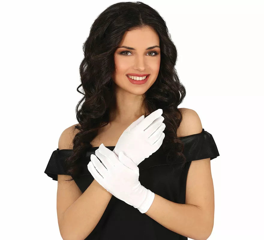 Guantes con Botón blancos de 24 cm
