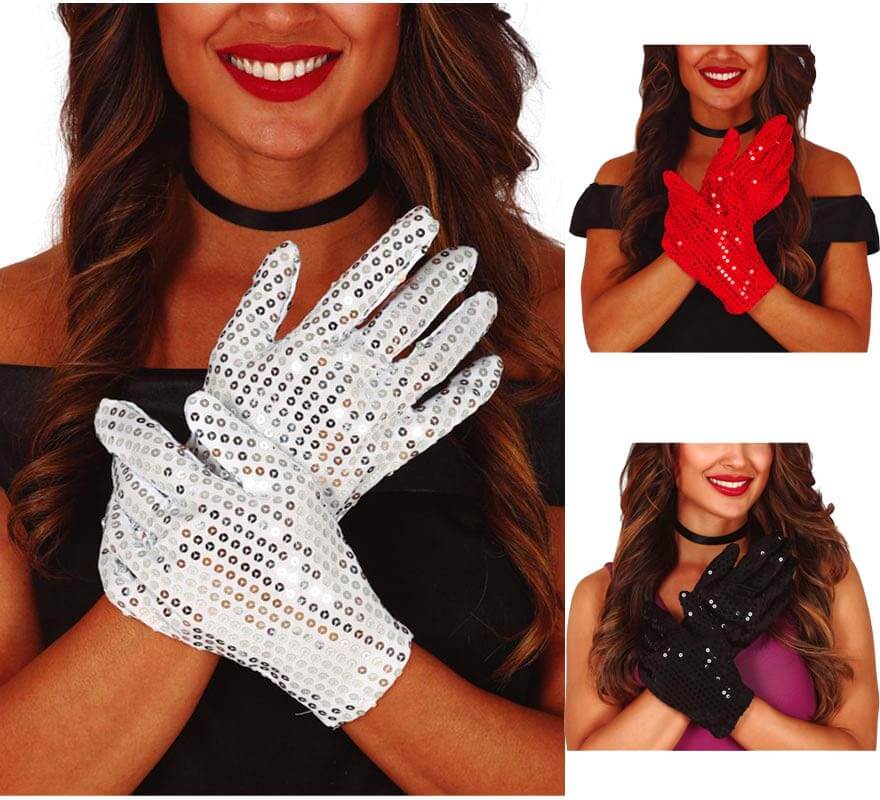 Translation missing: en.Guantes con Lentejuelas en varios colores de 22 cm
