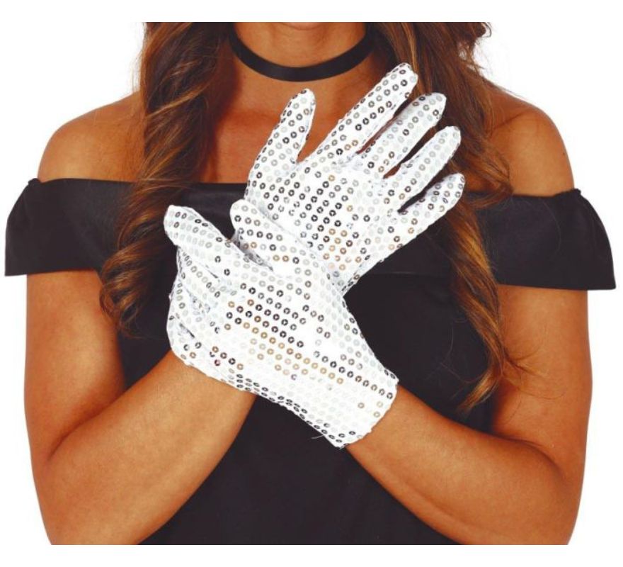 Guantes con Lentejuelas en varios colores de 22 cm