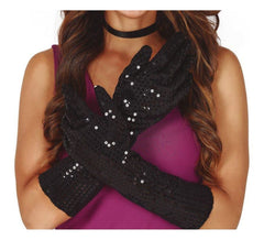Gloves with Sequins in various colors of 39 cm