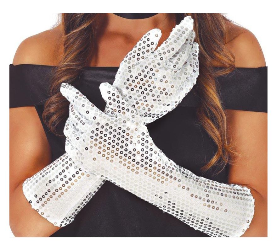 Guantes con Lentejuelas en varios colores de 39 cm