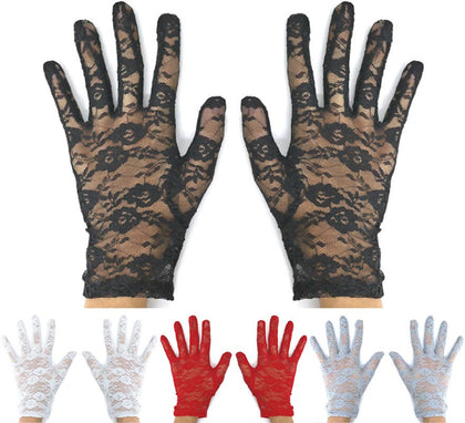 Guantes Cortos de Encaje para adultos en varios colores