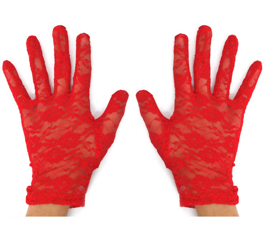 Guantes Cortos de Encaje para adultos en varios colores