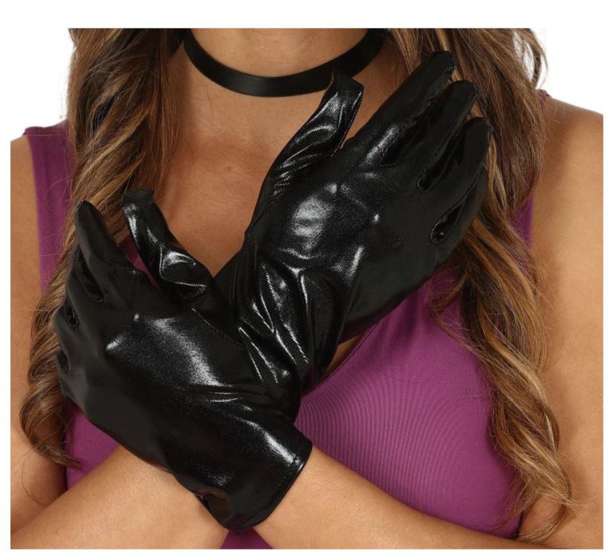 Guantes Cortos Metalizados en varios colores de 22 cm