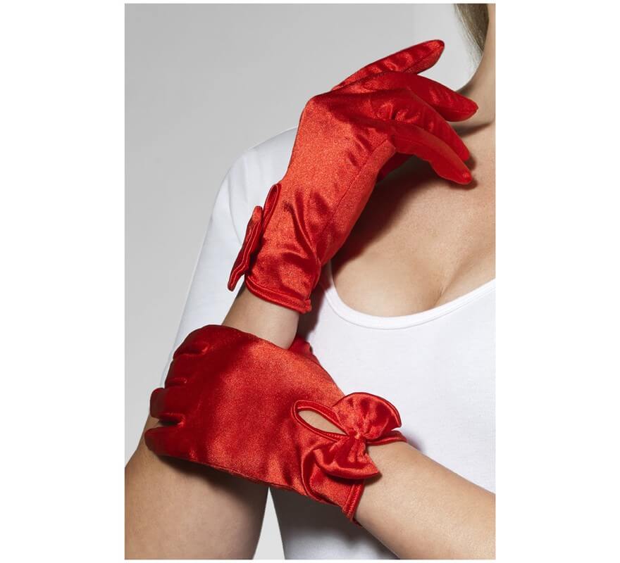 Translation missing: en.Guantes Cortos Rojos con Lazo