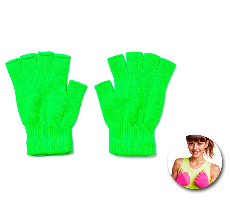 Translation missing: en.Guantes Cortos sin dedos neón en varios colores adulto