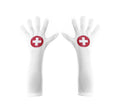 Guantes de Enfermera blanco con cruz
