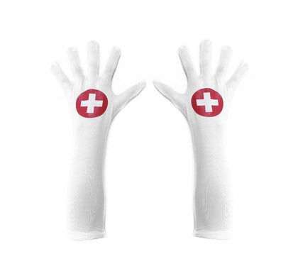 Guantes de Enfermera blanco con cruz
