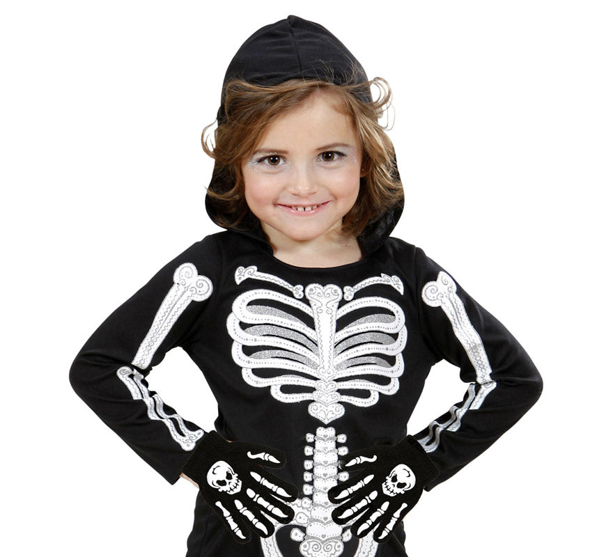 Guantes de Huesos con Calavera Infantiles