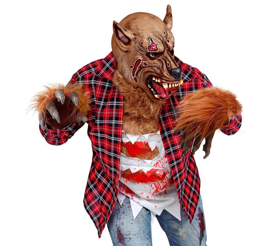 Guantes de Manos de Hombre Lobo con Pelo