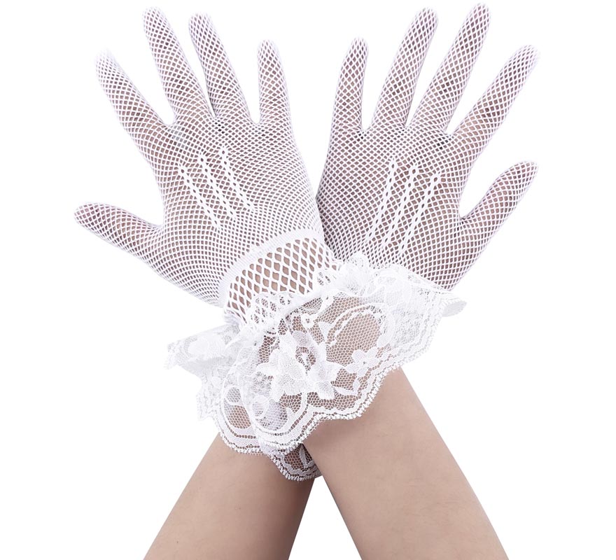 Translation missing: en.Guantes de Red Blanco con Encaje