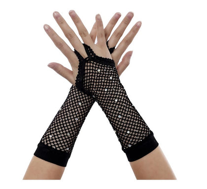 Guantes de Red Largos con Brillito sin dedos