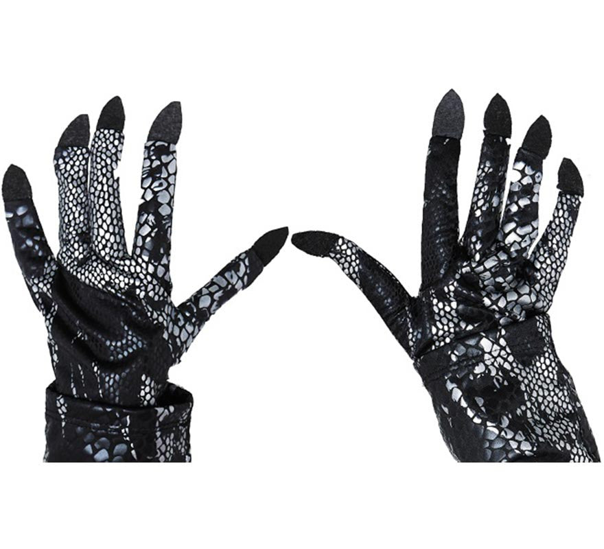 Guantes de Reptil escamas oscuros adulto