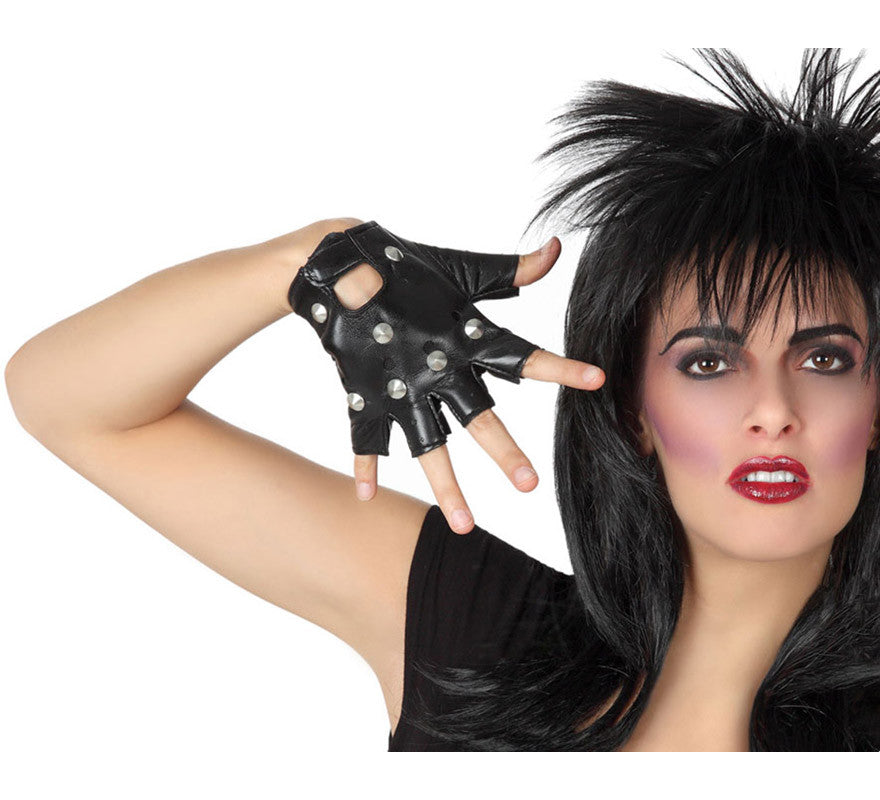 Translation missing: en.Guantes de Rockero Negro con Parches