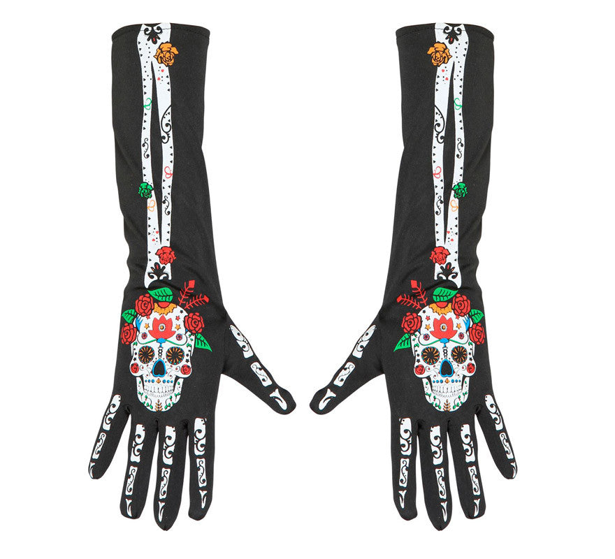 Translation missing: en.Guantes largos de Catrina Día de Los Muertos de 40 cm