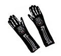 Guantes Largos de Catrina huesos