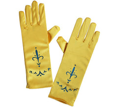 Children's long golden princess gloves of 24 cm