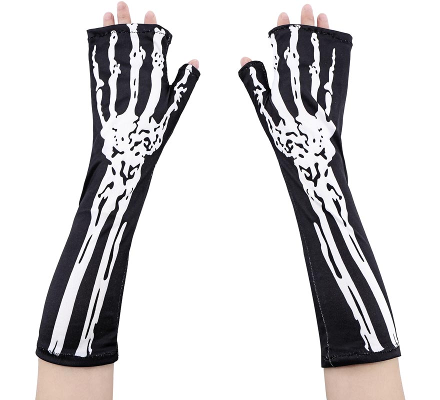 Guantes Largos Esqueleto sin Dedos