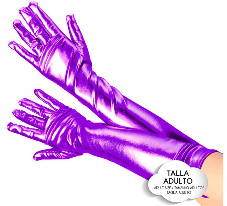 Guantes Largos Metalizados para adultos en varios colores