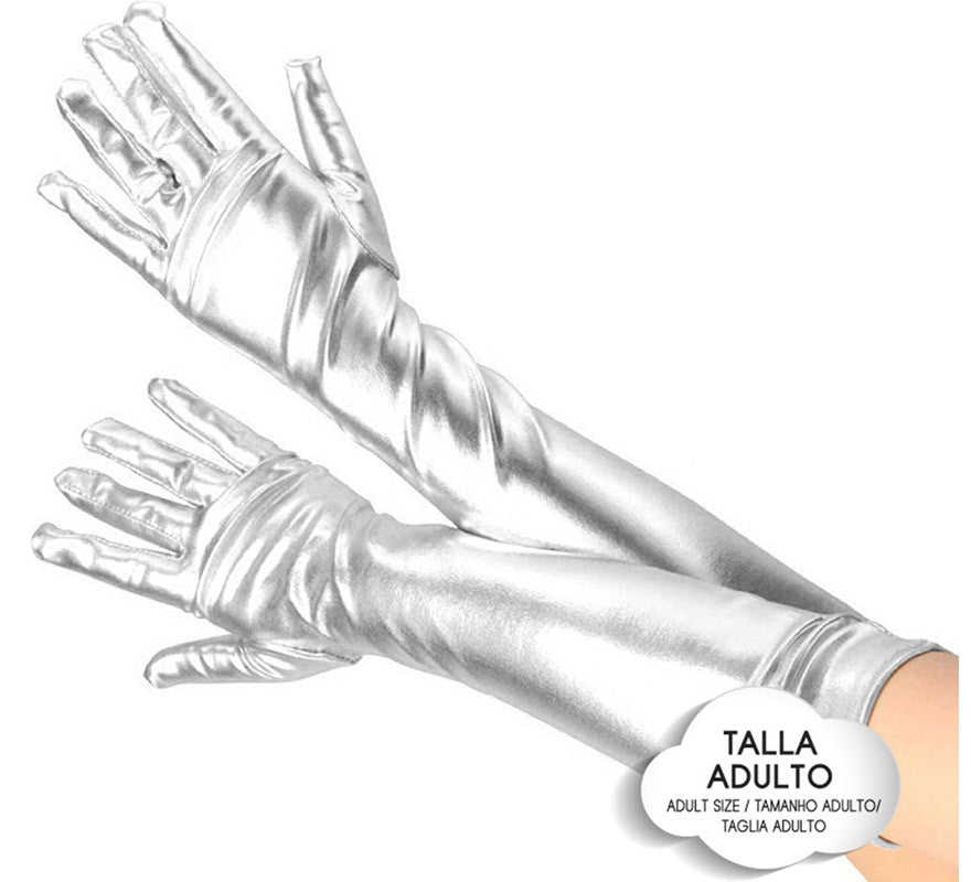 Guantes Largos Metalizados para adultos en varios colores