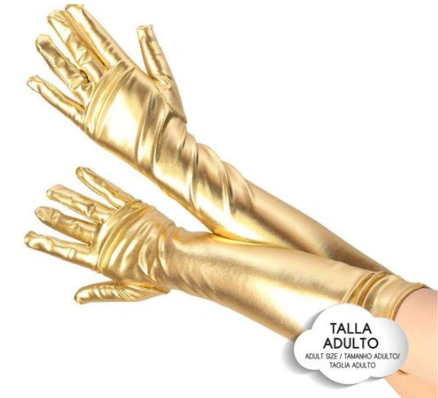 Guantes Largos Metalizados para adultos en varios colores