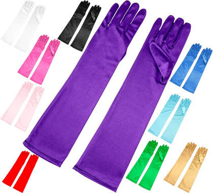 Guantes Largos Satén para adultos en varios colores