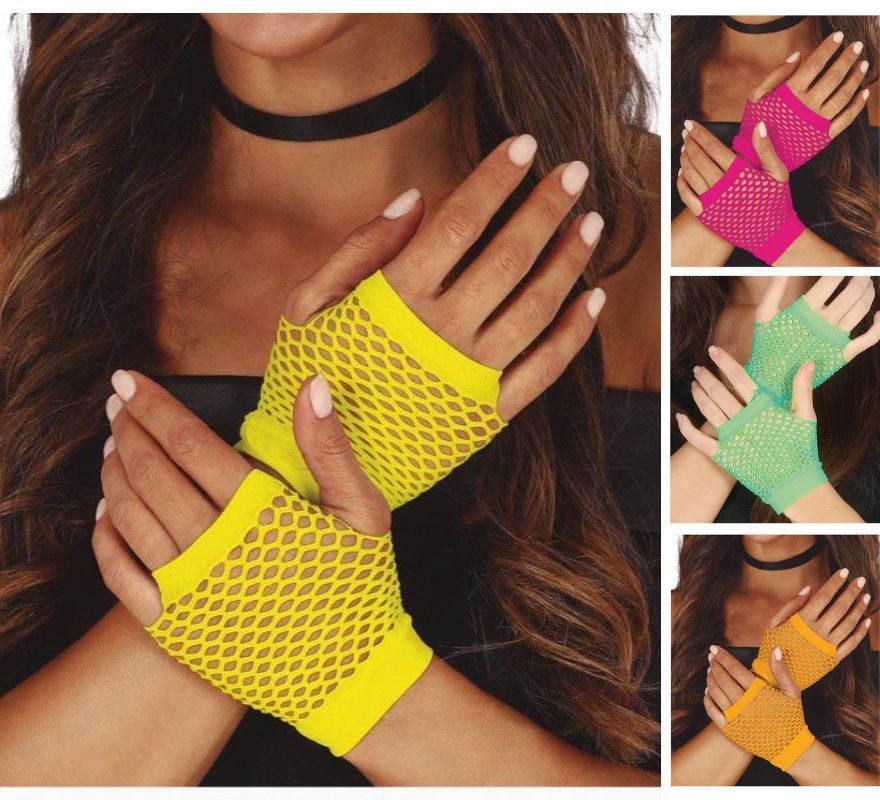 Guantes Malla en varios colores Neón de 11 cm