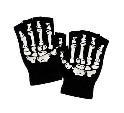 Guantes Mitones de Esqueleto de Lana