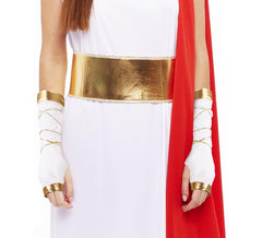 Long white and gold Romana gloves or mittens for adults