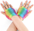 Guantes sin dedos de redecilla cortos Arcoíris Degradado
