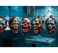 300 cm Bloody Zombie Head Garland 23x16 cm