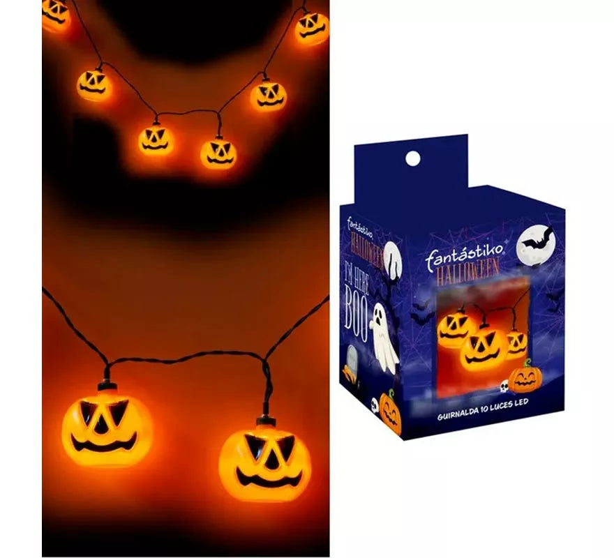 Translation missing: en.Guirnalda de 10 Calabazas iluminación LED de 150 cm