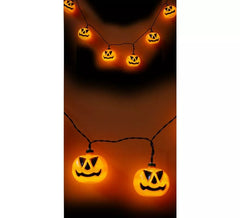 Garland of 10 Pumpkins with LED Lighting, 150 cm